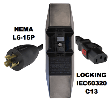 Black 12 Feet C13 Locking (A-Lock) cord