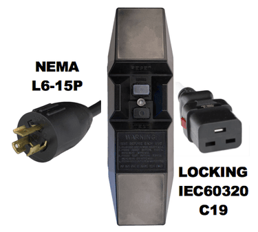 Black 12 Feet C19 Locking (A-Lock) cord