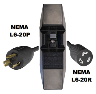 Black 6 Feet NEMA L6-20R cord
